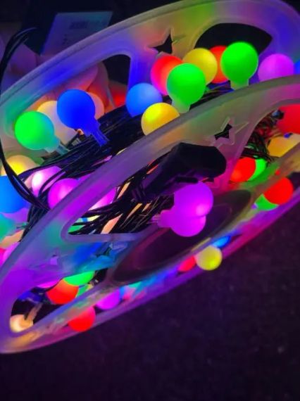 Гірлянда на котушці, від мережі, Buble 50м, 8 режимів, Мультик/ Світлодіодна гірлянда на ялинку | Зображення 1