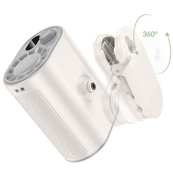 Портативний вентилятор Hoco HX609 handheld folding fan 3600 mAh White | Зображення 4