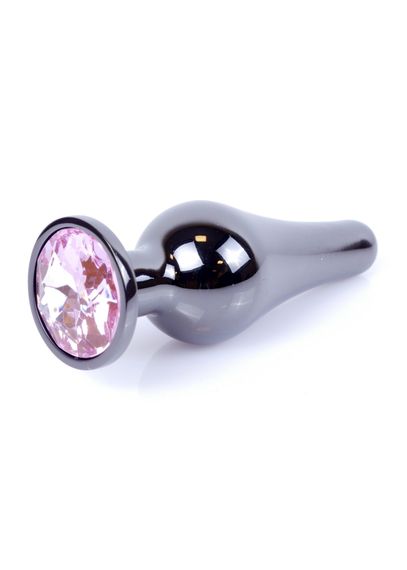 Анальна пробка - Jewellery Dark Silver Long Plug Pink | Зображення 1