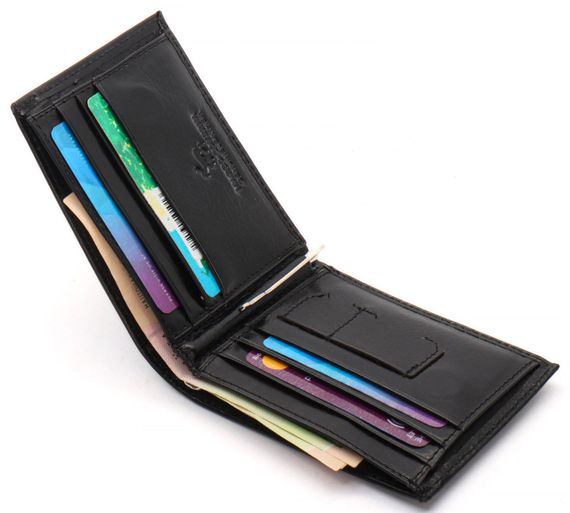 Чорне чоловіче портмоне з натуральної шкіри на магніті з затискачем Marco Coverna MC-030AH-1 | Зображення 5