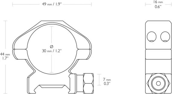 Кільця Hawke Precision Steel. d - 30 мм. Medium. Weaver/Picatinny | Зображення 1