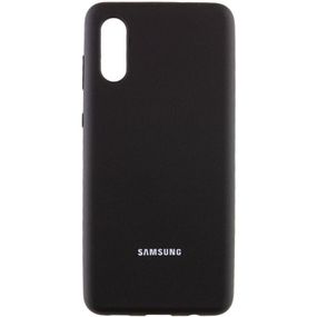 Чехол Silicone Cover Full Protective (AA) для Samsung Galaxy A02 Черный / Black