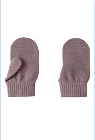Дитячі демісезонні в'язані рукавиці для дівчаток Name It One size 2-6р Кавові (25091742)
