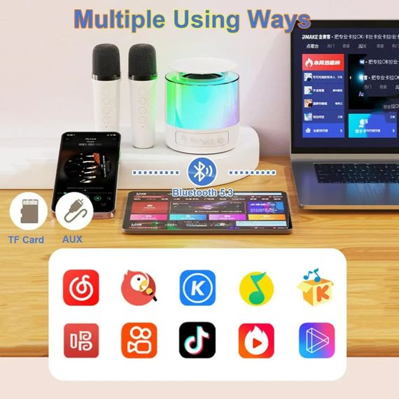 Портативна караоке-колонка K19 з LED-підсвіткою XPRO (47747-K19_283) | Зображення 3