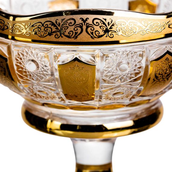 Ваза для фруктів скляна Bohemia Gold 26 см Yiwu HP-34-137 | Зображення 4