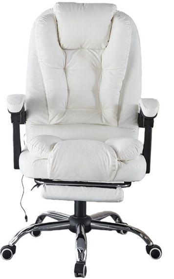 Крісло офісне з масажем та підставкою для ніг Bonro Бонро B-6071 біле (42412121) | Зображення 5