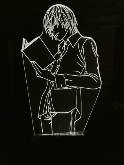 Акриловий світильник-нічник Зошит Смерті Лайт 2 білий tty-n000846