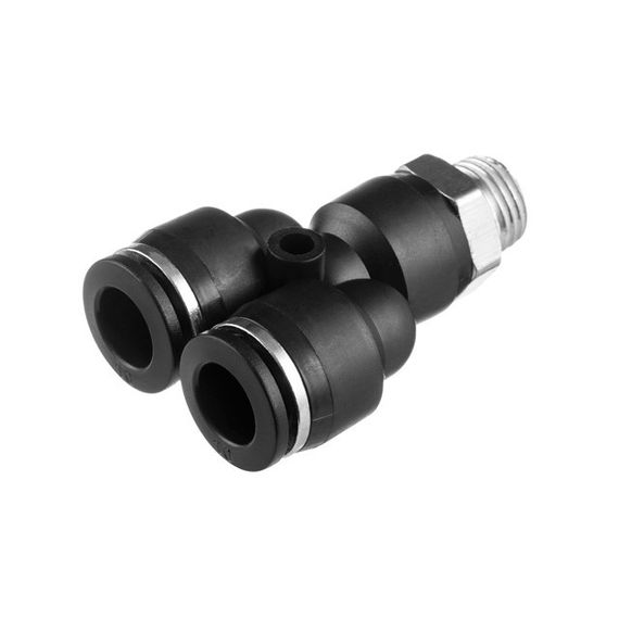 Цангове з'єднання Y-подібне для поліуретанових та ін. шлангів 10*10 мм, 1/4" зовн. різьба INTERTOOL PT-2378 | Зображення 1