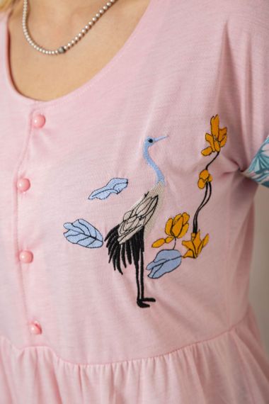 Пижама женская с принтом, цвет розовый, 243R6012-P2 | Зображення 4