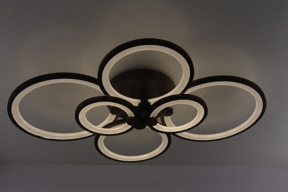 Люстра світлодіодна стельова LED світильник для квартири на стелю лед з пультом 25588 Коричневий 12х58х80 см. | Зображення 3