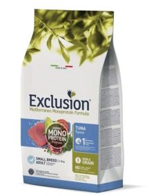 Повнораціонний сухий корм Exclusion Adult Tuna Small Breed з тунцем для дорослих собак дрібних порід 0,5 кг