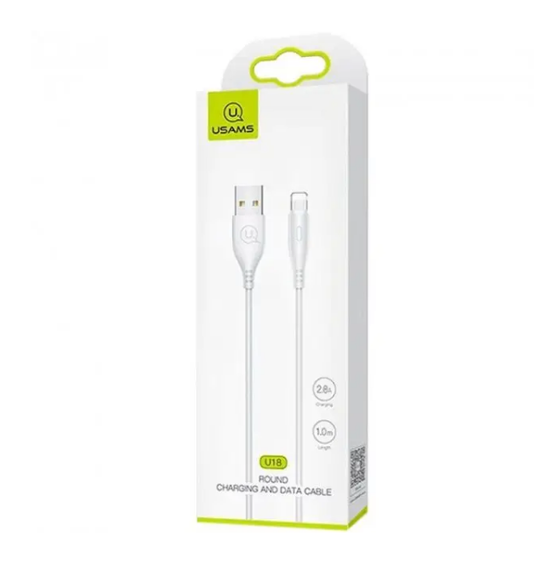 Кабель USB Lightning Usams US-SJ266 U18 2,0A 1м білий | Зображення 1