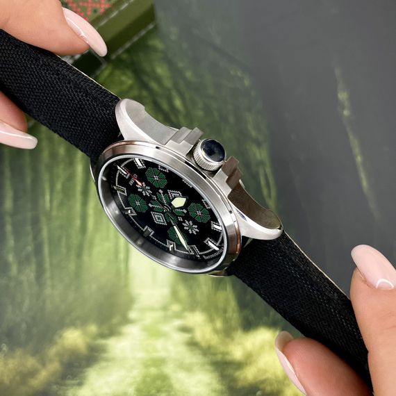 Awarder Embroidery Silver-Green Black Battery 10ATM | Зображення 5