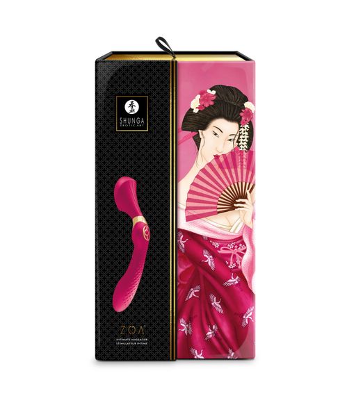 Вібромасажер Shunga Zoa Raspberry, двосторонній | Зображення 8