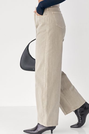 Котонові штани багі - бежевий цвет, M (є розміри) | Зображення 4