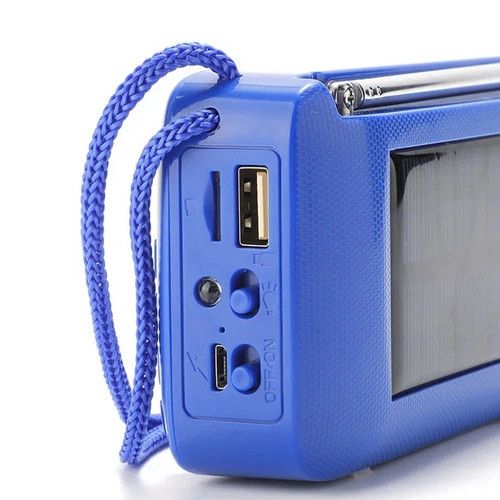 Колонка портативная с солнечной батареей Bluetooth T&G TG368 blue синяя | Зображення 4