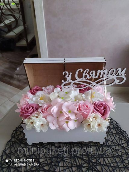 Букет мильних квітів "Квітуча скринька"_2 | Зображення 1