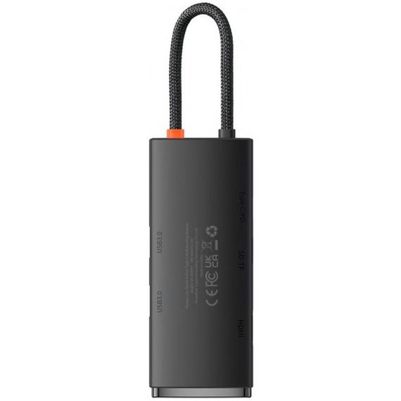 Перехідник HUB Baseus Lite Series 6in1 (Type-C to HDMI + 2xUSB 3.0 + PD+SD/TF) (WKQX05) Black | Зображення 3