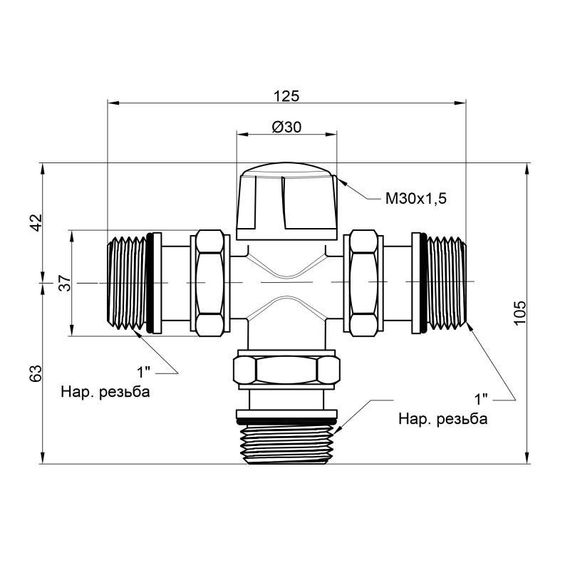Зонний вентиль Icma 1"х3 №301 | Зображення 1