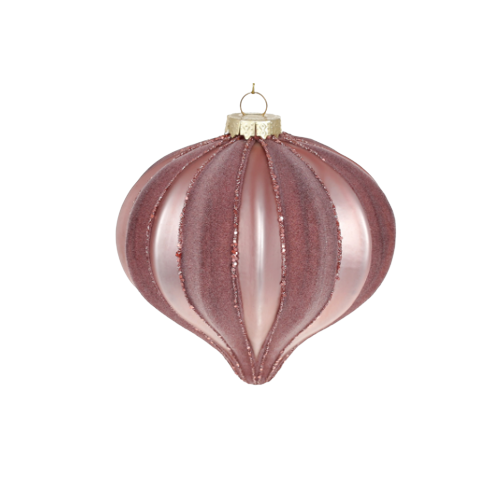 Ялинкова прикраса Рельєф 10см оксамитові смуги вечірня троянда БОНА ДИ