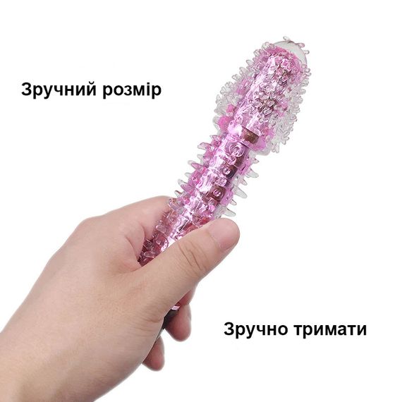 Вибратор WeLove ребристый с усиками и пупиришками (голубой, ААА) | Зображення 7