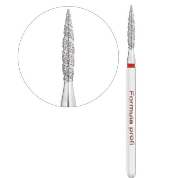 Фреза алмазная ТОРНАДО острое пламя красная 021 Formula Profi