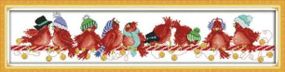 Набор для вышивания по нанесённой на канву схеме "Christmas birds 2".AIDA 14CT printed , 70*17 см