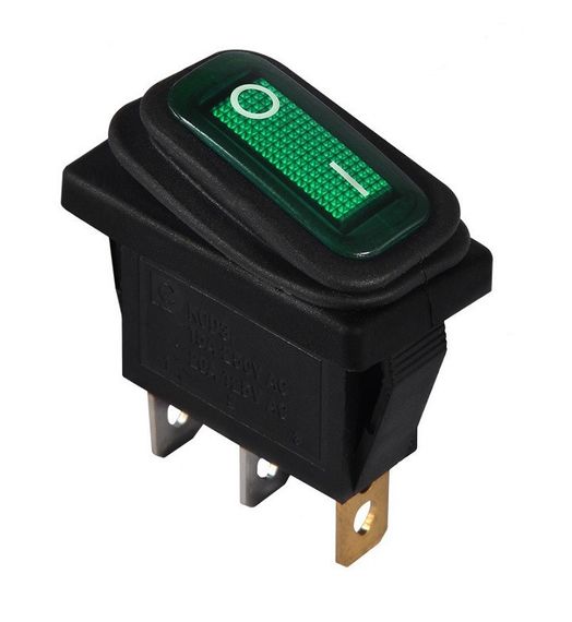 Переключатель KCD3-103W GR/B 1 клавиша зеленый перекидной влагозащищенный Ny95500851