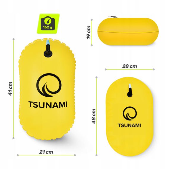 Буй для плавання TSUNAMI Basic надувний Yellow (P-5907739316806) | Зображення 3