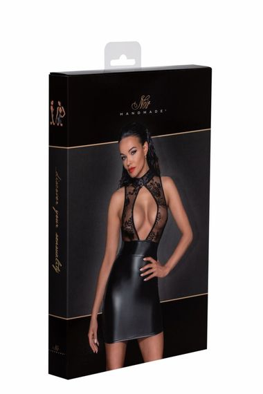 Сукня Noir Handmade F241 Short dress with powerwetlook skirt and tulle top, XXL | Зображення 6