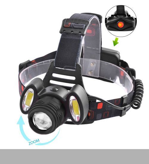 Налобний ліхтар з оптичним zoom Police 2117-T6+2COBRed (47465-2117_207)