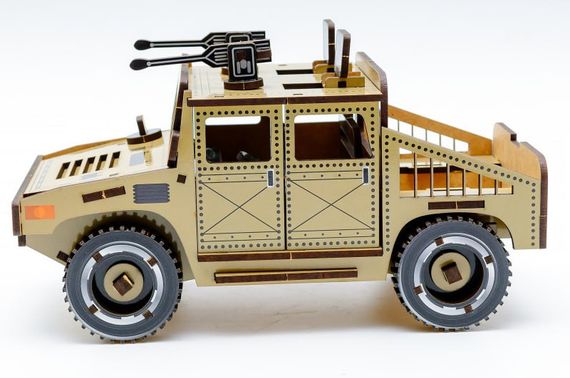 Конструктор Puz-00927 "HUMVEE" дерев'яний, р.22х11х12,5см PuzzleOk | Зображення 1