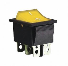 Перемикач KCD2-202N Y/B 220V 1 кнопка жовта з підсвічуванням Ny95500776