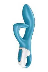 Вібратор кролик з потрійним відростком Satisfyer Embrace me, Голубий