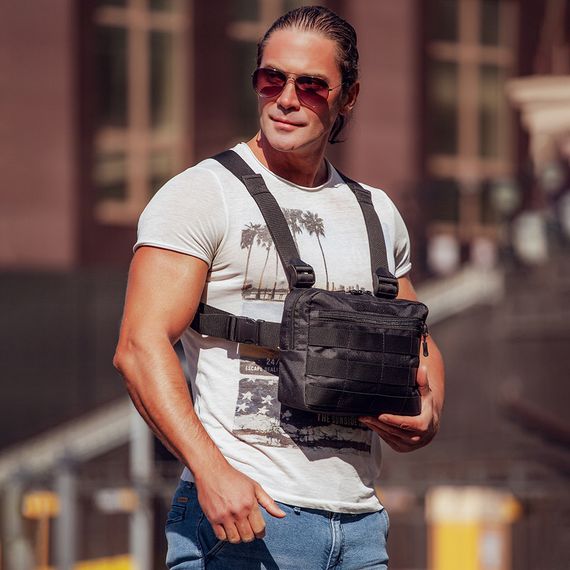 Чоловіча брезентова сумка через плече, Тактична нагрудна сумка Тактична для чоловічих завдань VK-25 | Зображення 9