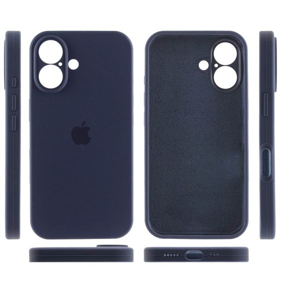 Чехол Silicone Case Full Camera Protective (AA) для Apple iPhone 16 (6.1") Темно-синий / Midnight blue | Зображення 2