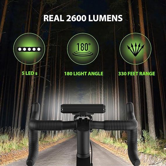 Передня велосипедна фара Bicycle Headlight M269 яскраве перезаряджуване освітлення потужністю 2600 лм | Зображення 3