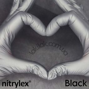 Перчатки нитриловые Nitrylex размер S Black   4.1гр (черные) 1 пара