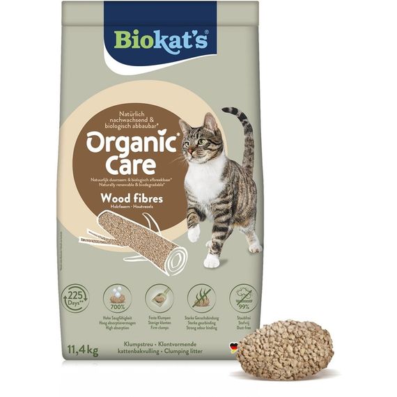 Наповнювач деревний Biokats для котячого туалету Organic Care 30л/11,4кг | Зображення 1