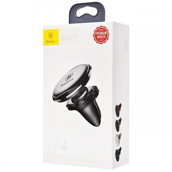 Автодержатель магнитный Baseus Magnetic Air Vent OS with cable clip (C40141201113-00) Black | Зображення 5