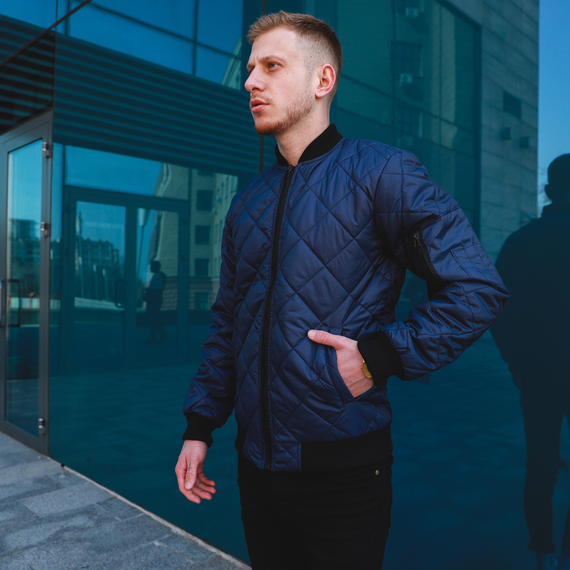 Куртка Ромбик синій M | Зображення 1