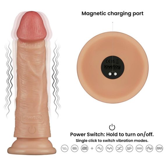 Реалистичный вибратор - Vibrating Power Basics Cock 7'' Sex Aura | Зображення 8