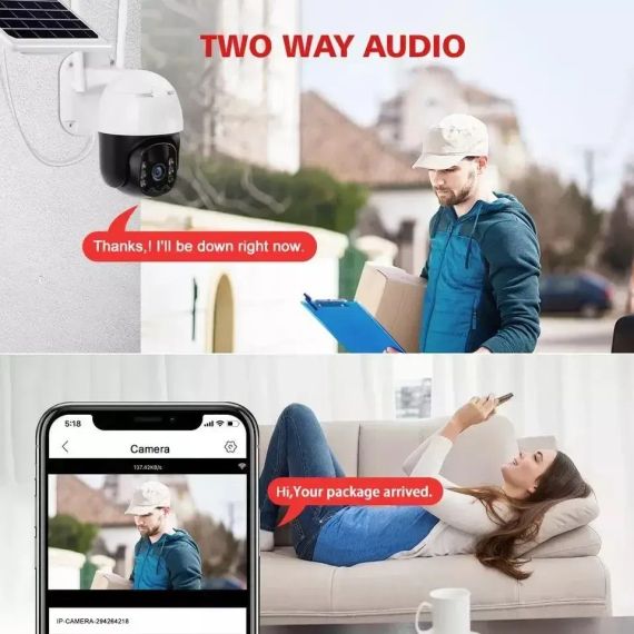 Поворотна погодозахисна сонячна камера безпеки 4G solar cam 1080P | Зображення 6