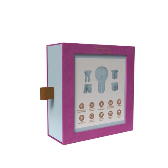 Кліторальний стимулятор з насадками Adrien Lastic Caress та ротацією, блакитний sexstyle | Зображення 9