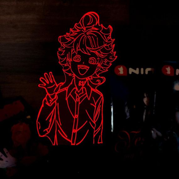 Акриловый светильник-ночник Емма The Promised Neverland красный tty-n001768