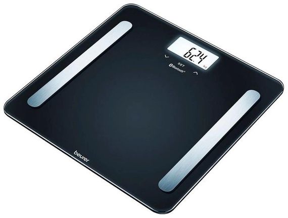 Ваги підлогові Beurer , 180кг, 2хААА в комплекті, скло, чорний (BF_600_PURE_BLACK)
