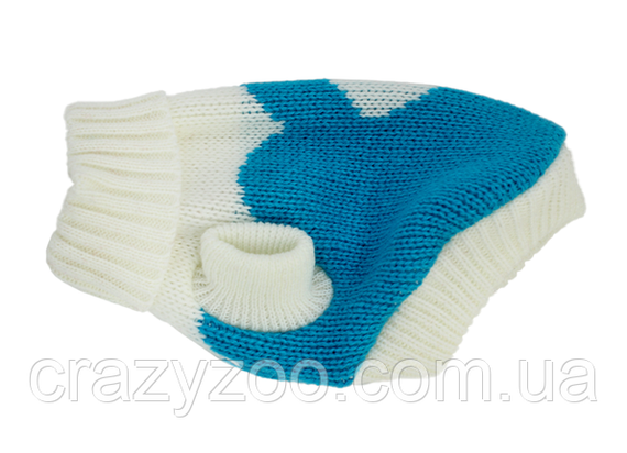 Свитер для собак и котов EcoToys Heart L бело-голубой A: 30 см B: 36 см C: 24 см 6899 | Зображення 4