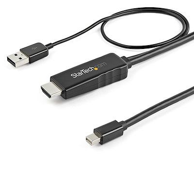 Кабель HDMI-Mini DisplayPort, 6 футів (2 м), 4K, 30 Гц — активний перехідний кабель HDMI-mDP зі звуком — живиться | Зображення 4