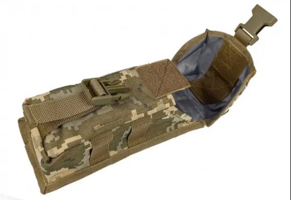 Підсумок під два магазини АК одинарний закритий Піксель ЗСУ MM-14 (MOLLE, підсумок на розгрузку, жилет, РПС) | Зображення 4