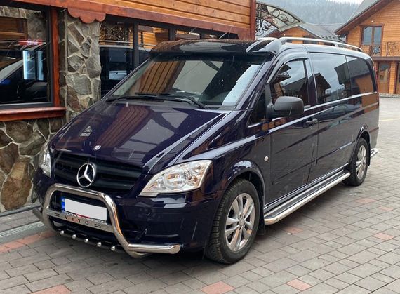Козырек на лобовое стекло (черный глянец, 5мм) для Mercedes Vito W639 2004-2015 гг | Зображення 2